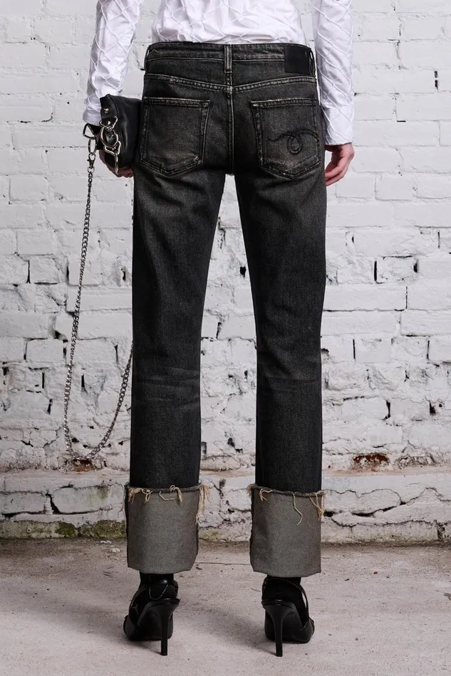 R13 Sale Women TOBI BOY JEAN 8211 ABBEY BLACK