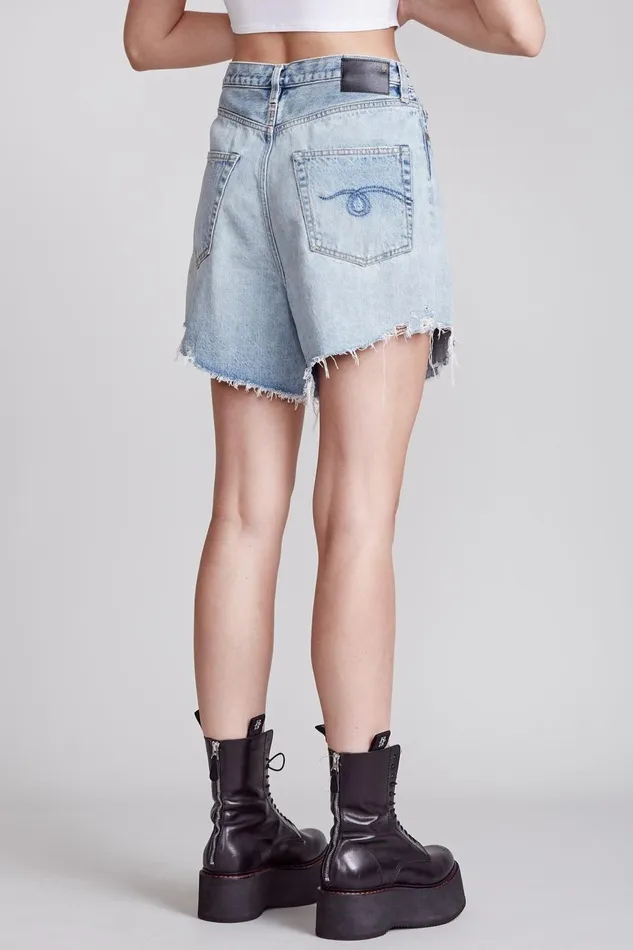 R13 ShortsSkirts Women Damon Pleated Short 8211 Lennon Blue Denim R13 ShortsSkirts Women Damon Pleated Short 8211 Lennon Blue Denim