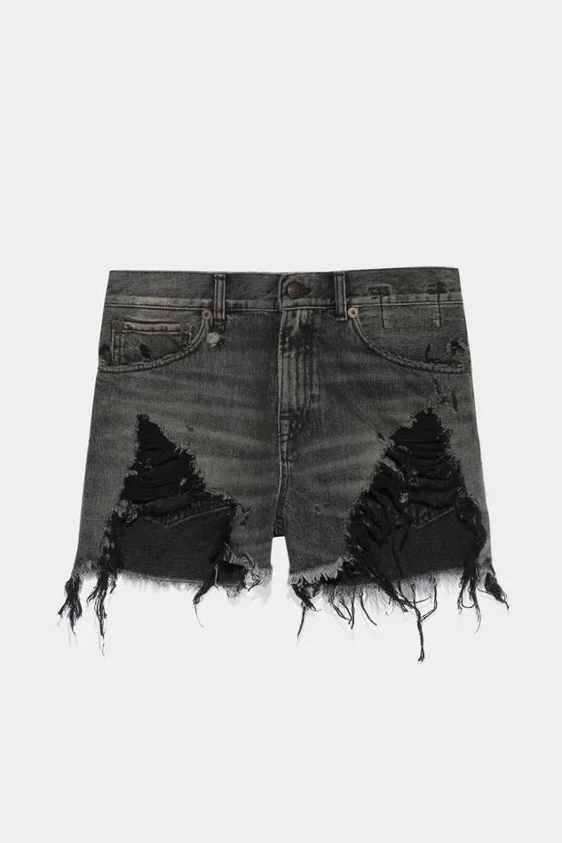 R13 ShortsSkirts Women SHREDDED SLOUCH SHORT 8211 NILES BLACK