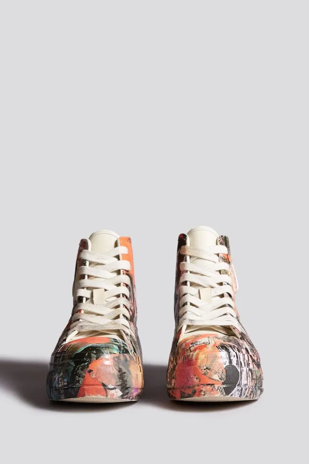 R13 Sneakers Women KURT HIGH TOP SNEAKER 8211 HEART GRAFFITI