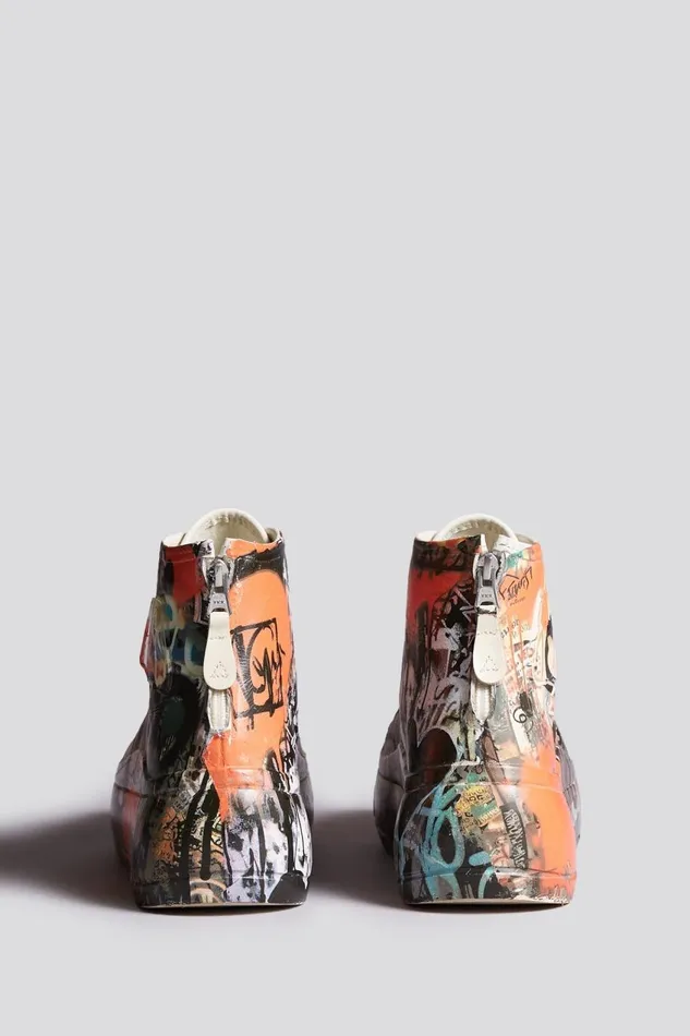 R13 Sneakers Women KURT HIGH TOP SNEAKER 8211 HEART GRAFFITI