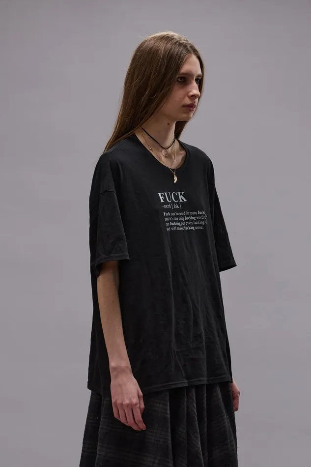R13 TShirts Women FUCK DEFINITION TEE 8211 BLACK