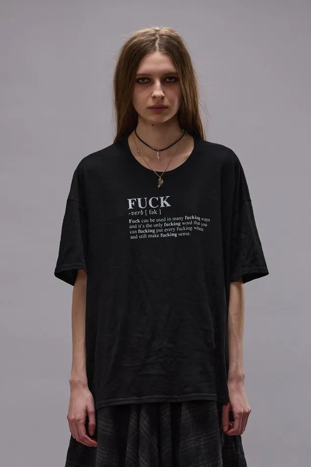 R13 TShirts Women FUCK DEFINITION TEE 8211 BLACK