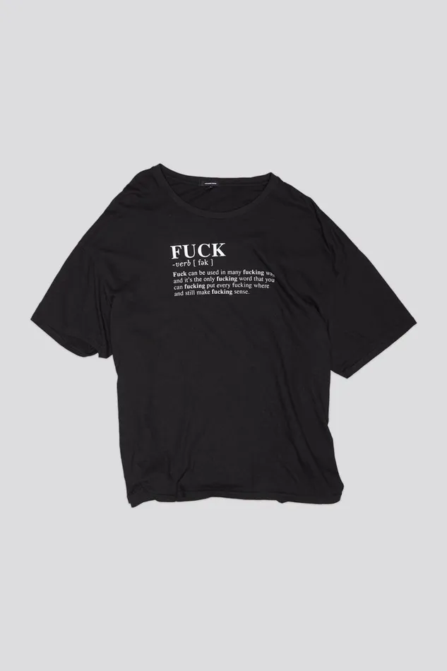 R13 TShirts Women FUCK DEFINITION TEE 8211 BLACK