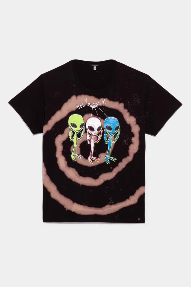 R13 TShirts Women Holy Fck Boy T 8211 Black Swirl Denim