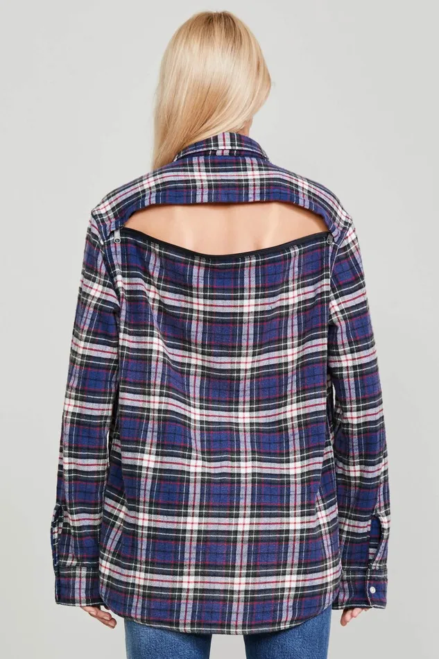 R13 Tops Women BACKZIP WORKSHIRT 8211 NAVY