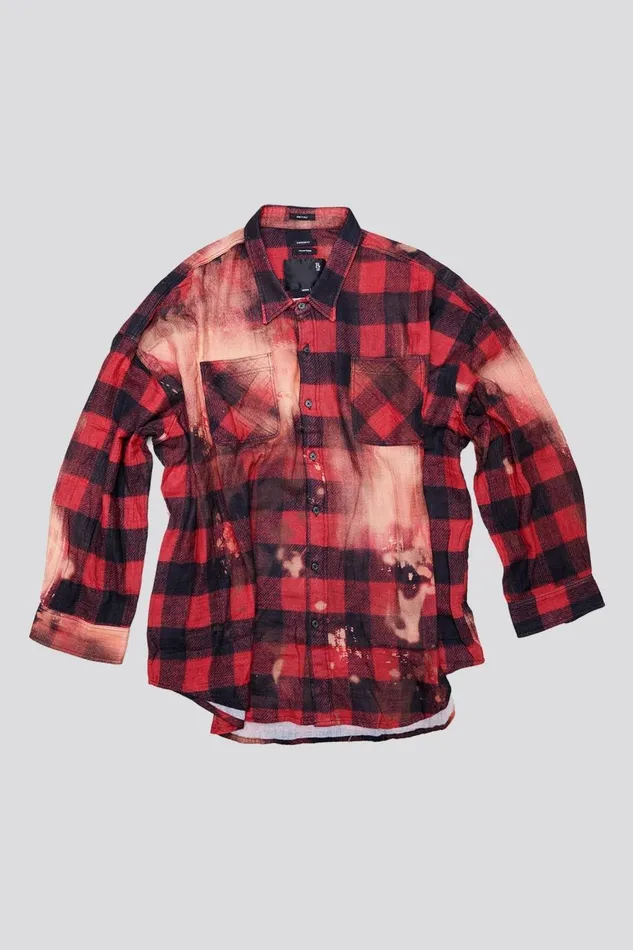 R13 Tops Women DROP NECK WORKSHIRT 8211 RED BUFFALO OVERDYE