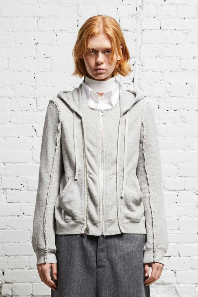 R13 Tops Women FLAT SLEEVE HOODIE 8211 HEATHER GREY