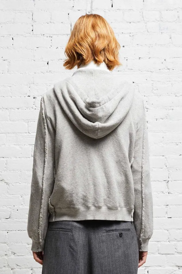 R13 Tops Women FLAT SLEEVE HOODIE 8211 HEATHER GREY
