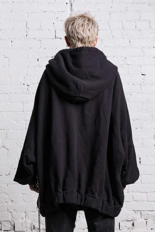 R13 Tops Women JUMBO ZIP HOODIE 8211 BLACK