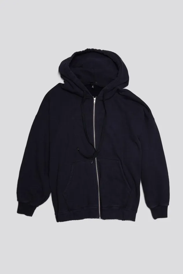R13 Tops Women JUMBO ZIP HOODIE 8211 BLACK