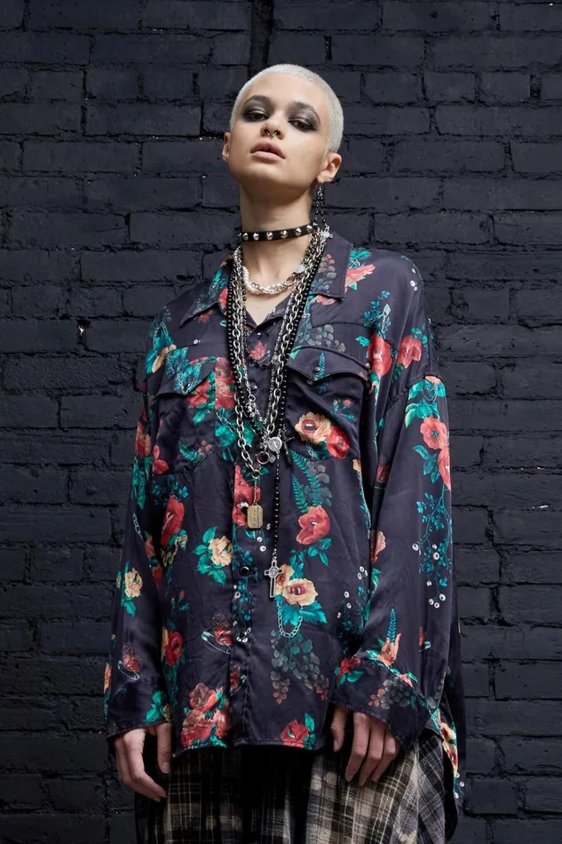R13 Tops Women OVERSIZED COWBOY SHIRT 8211 USELESS TREASURES