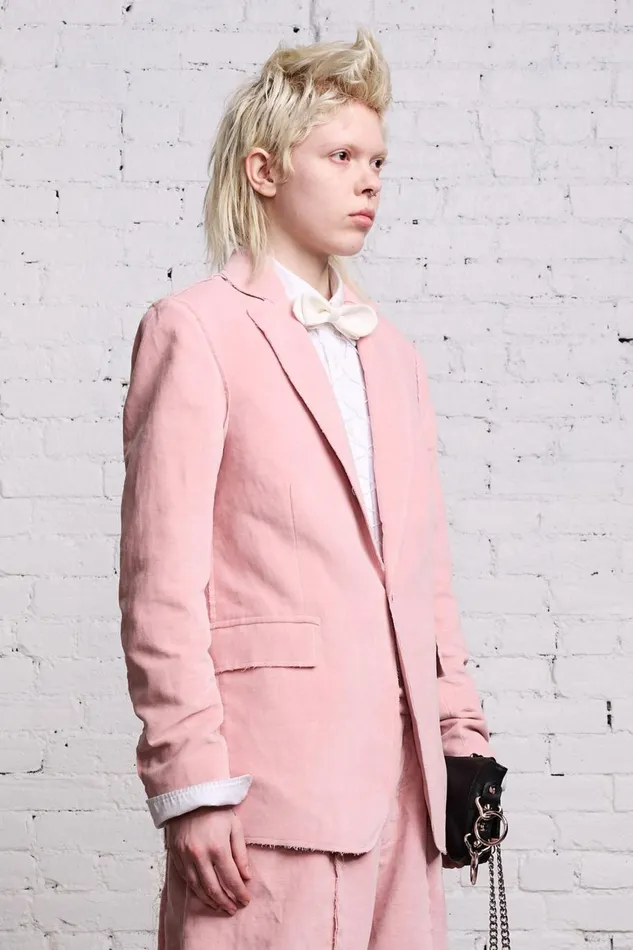 R13 Tops Women RAW CUT SHRUNKEN BLAZER 8211 PINK VELVET