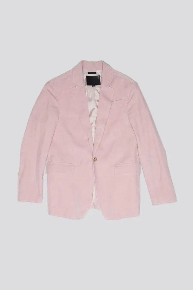 R13 Tops Women RAW CUT SHRUNKEN BLAZER 8211 PINK VELVET