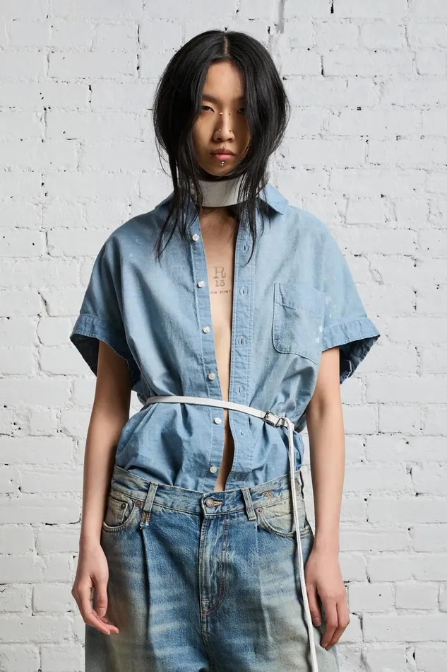 R13 Tops Women SLEEVELESS BUTTONUP 8211 BLUE CHAMBRAY