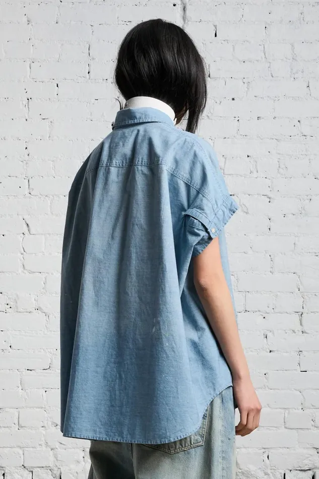 R13 Tops Women SLEEVELESS BUTTONUP 8211 BLUE CHAMBRAY