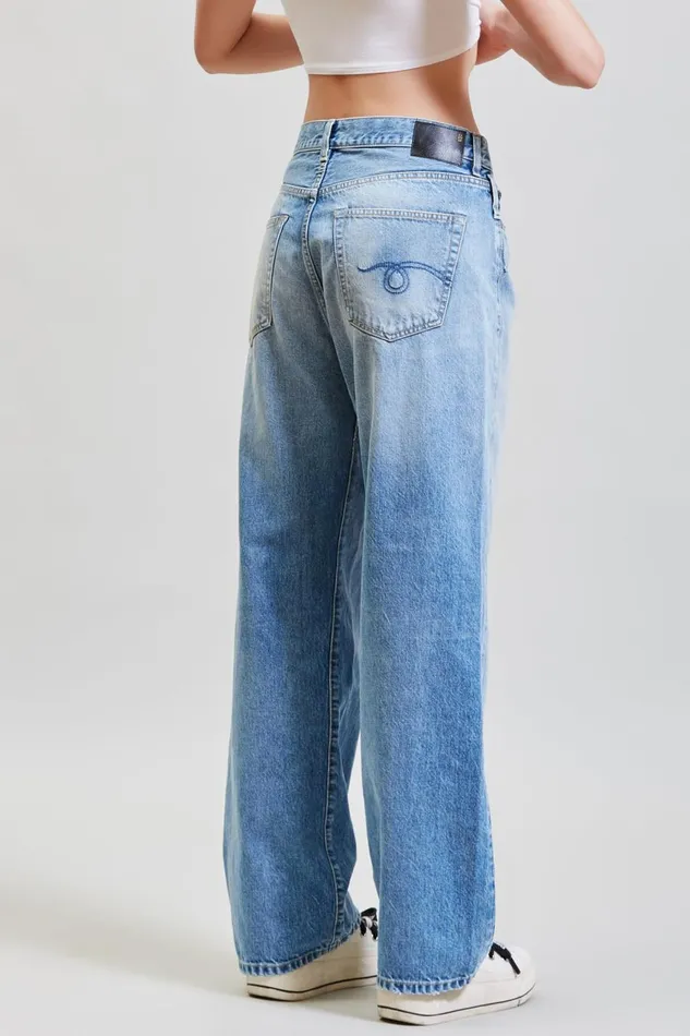 R13 Wide Leg Women WIDE LEG CROSS OVER JEAN 8211 IRVING BLUE R13 Wide Leg Women WIDE LEG CROSS OVER JEAN 8211 IRVING BLUE