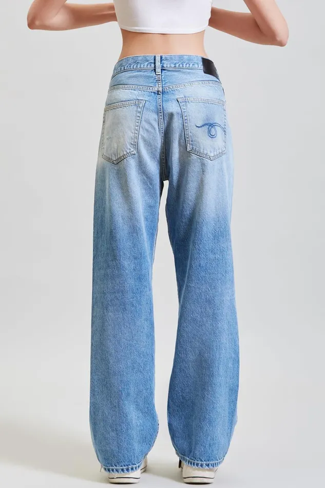 R13 Wide Leg Women WIDE LEG CROSS OVER JEAN 8211 IRVING BLUE R13 Wide Leg Women WIDE LEG CROSS OVER JEAN 8211 IRVING BLUE