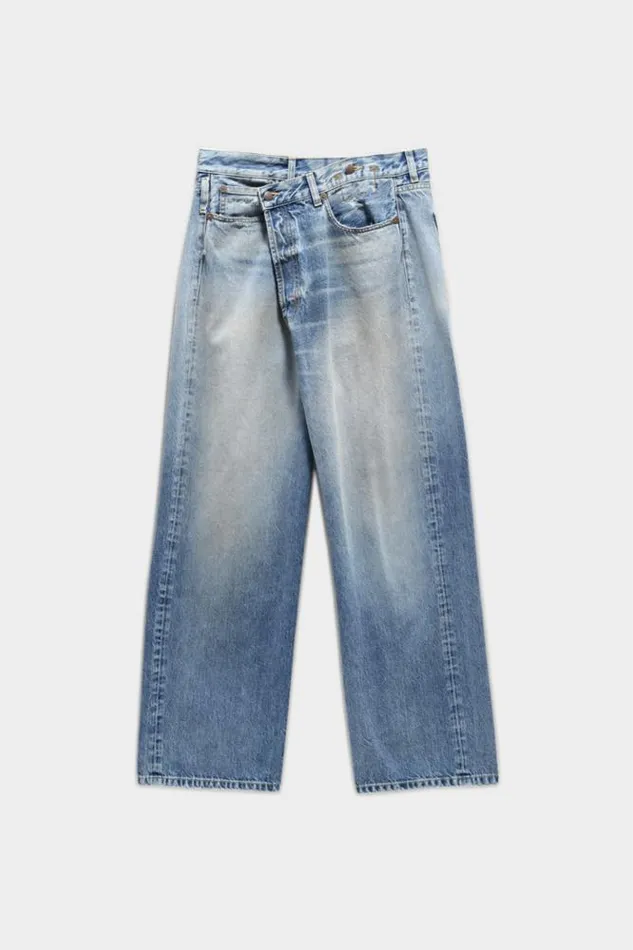 R13 Wide Leg Women WIDE LEG CROSS OVER JEAN 8211 IRVING BLUE R13 Wide Leg Women WIDE LEG CROSS OVER JEAN 8211 IRVING BLUE