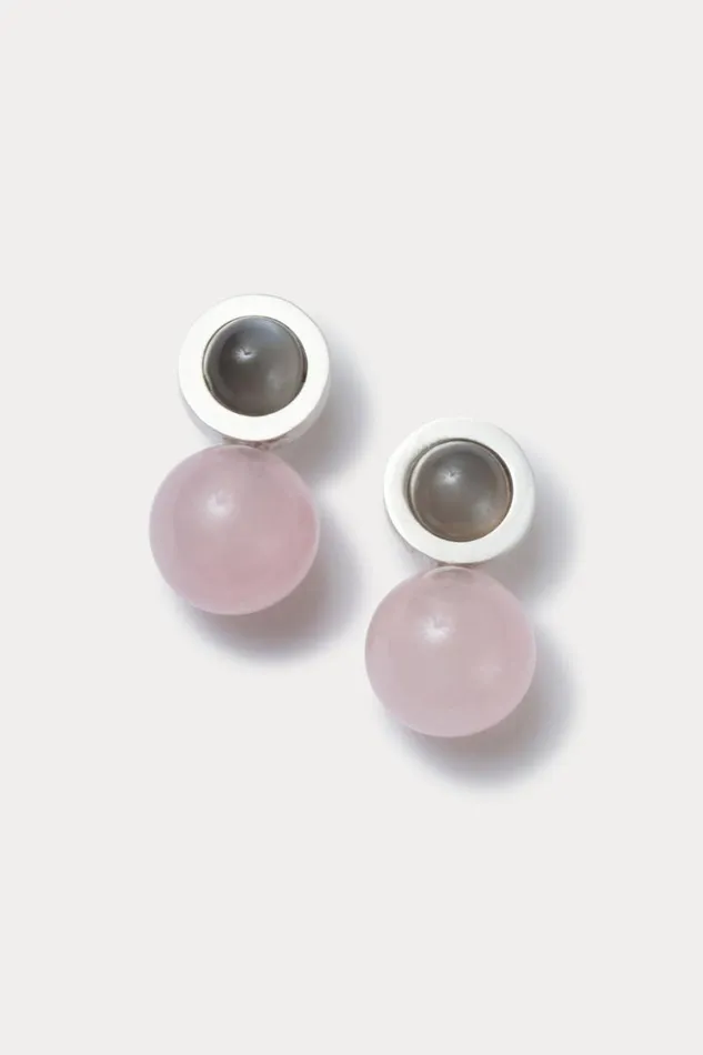 Rachel Comey Jewelry Women Quarry Ata Earrings Pair Gray Moonstonerose Quartz