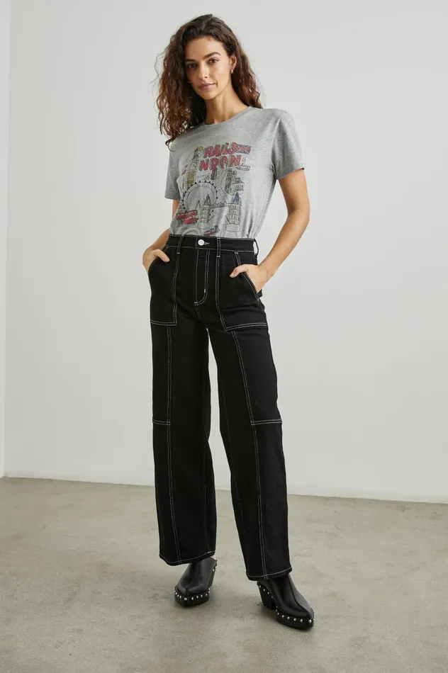 Rails Denim Women GETTY CROP UTILITY WIDE LEG Orca