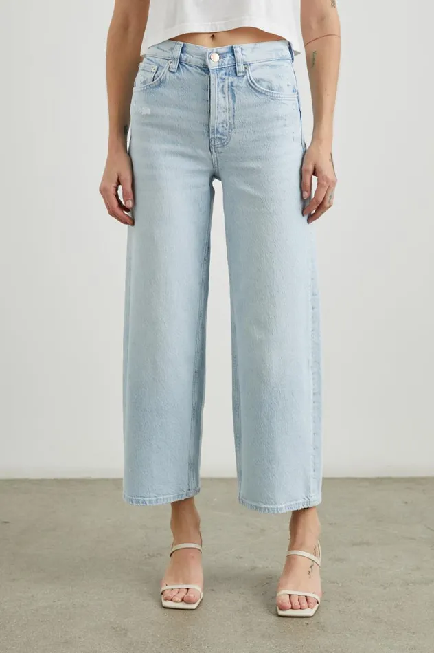 Rails Denim Women GETTY CROP WIDE LEG Ocean Breeze Distress