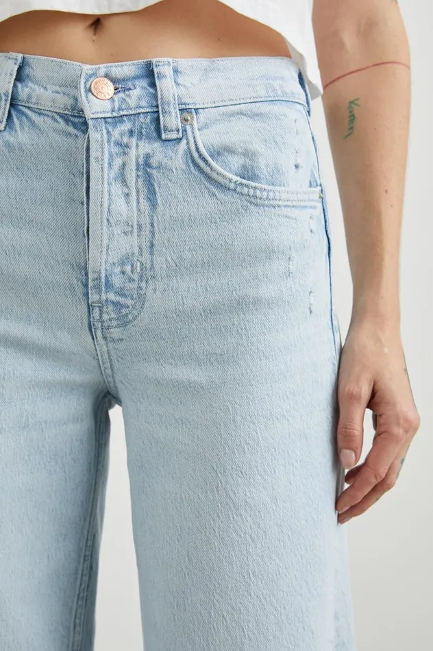 Rails Denim Women GETTY CROP WIDE LEG Ocean Breeze Distress