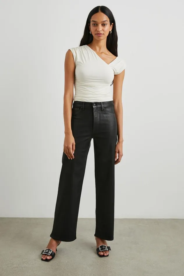 Rails Denim Women GETTY WIDE LEG Coated Noir