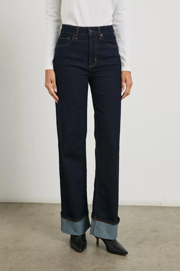 Rails Denim Women GETTY WIDE LEG Midnight Blues Cuffed