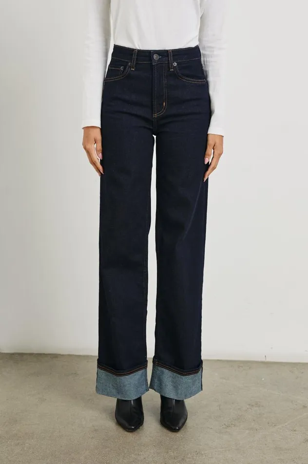 Rails Denim Women GETTY WIDE LEG Midnight Blues Cuffed