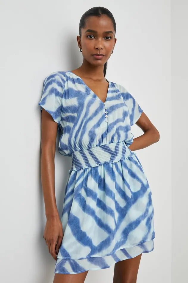 Rails Dresses and Rompers Women KARLA DRESS Blue Watercolor Stripes