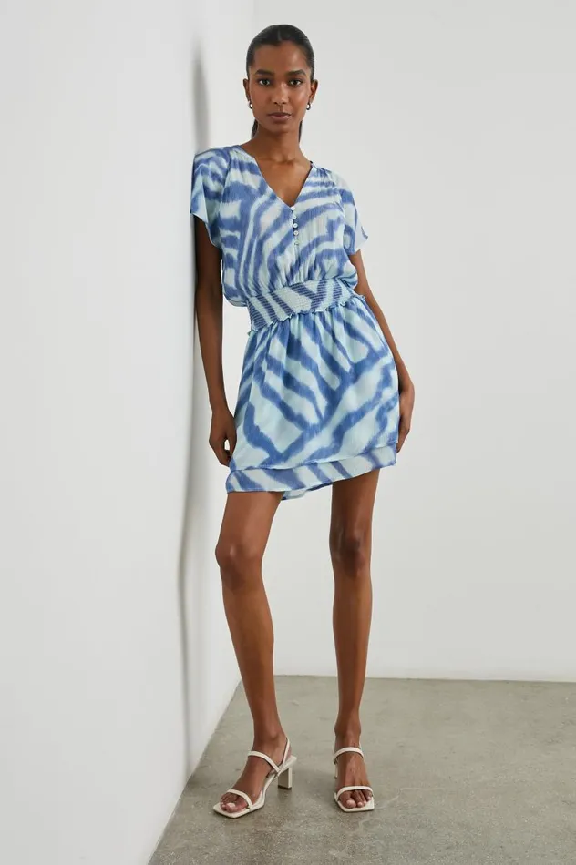 Rails Dresses and Rompers Women KARLA DRESS Blue Watercolor Stripes