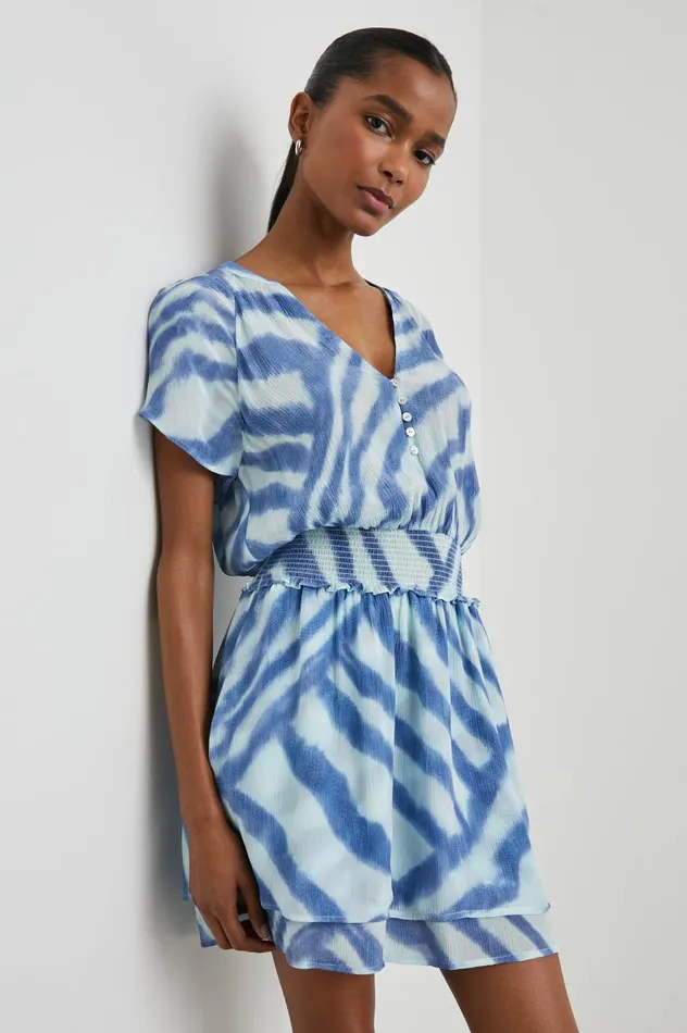 Rails Dresses and Rompers Women KARLA DRESS Blue Watercolor Stripes