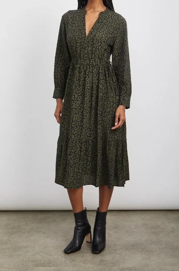 Rails Dresses and Rompers Women MAPLE DRESS Olive Batik Cheetah