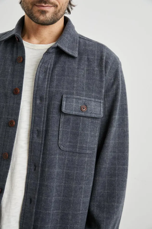 Rails Jackets and Coats Men ALDER SHIRT Navy Jaspe Check