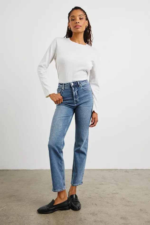 Rails Pants and Shorts Women TOPANGA STRAIGHT Blue Stone