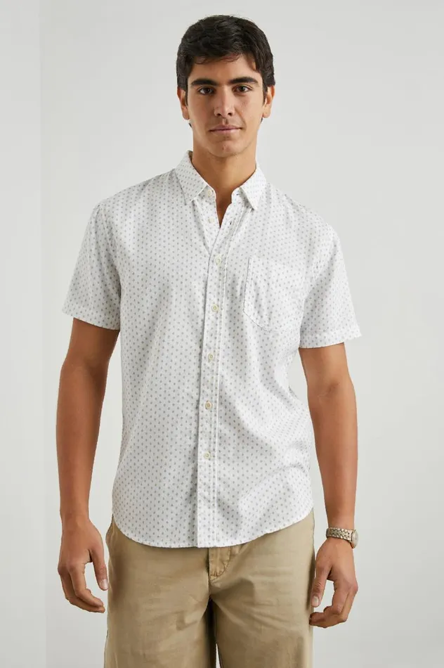 Rails Shirts Men FAIRFAX SHIRT Polygon Micro White