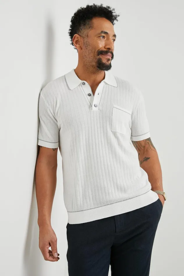 Rails Shirts Men HARDY POLO SHIRT White