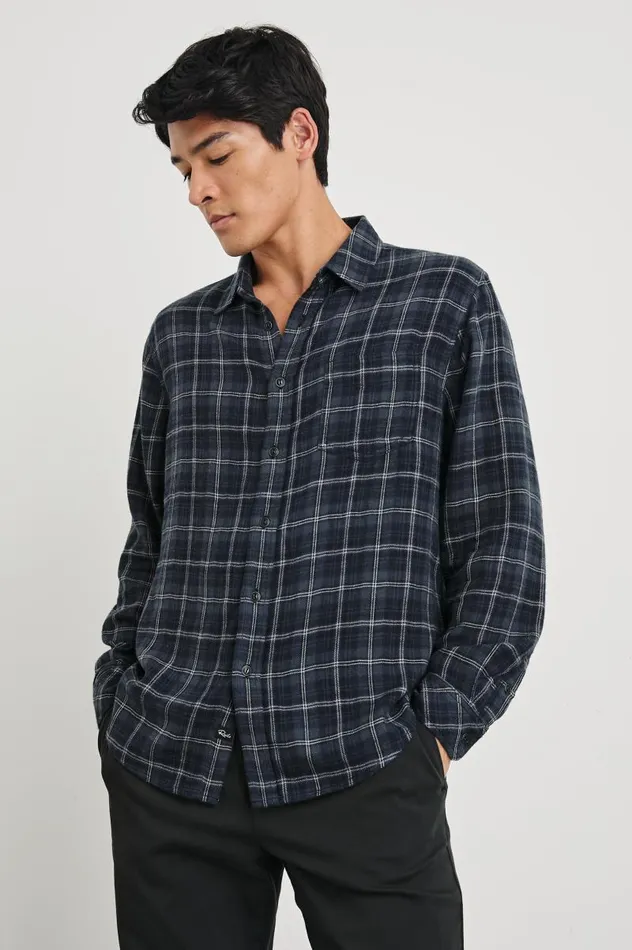 Rails Shirts Men LENNOX SHIRT Black Blue Smoke Cinder