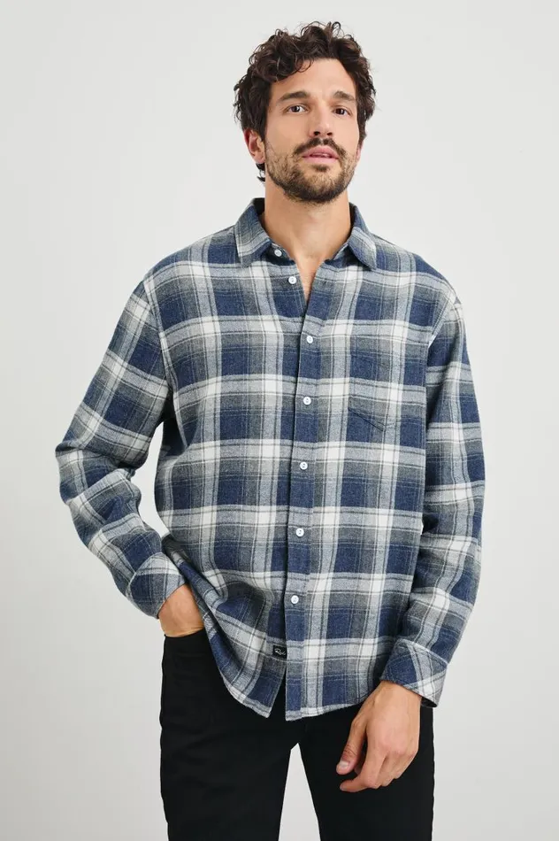 Rails Shirts Men LENNOX SHIRT Charcoal Lapis