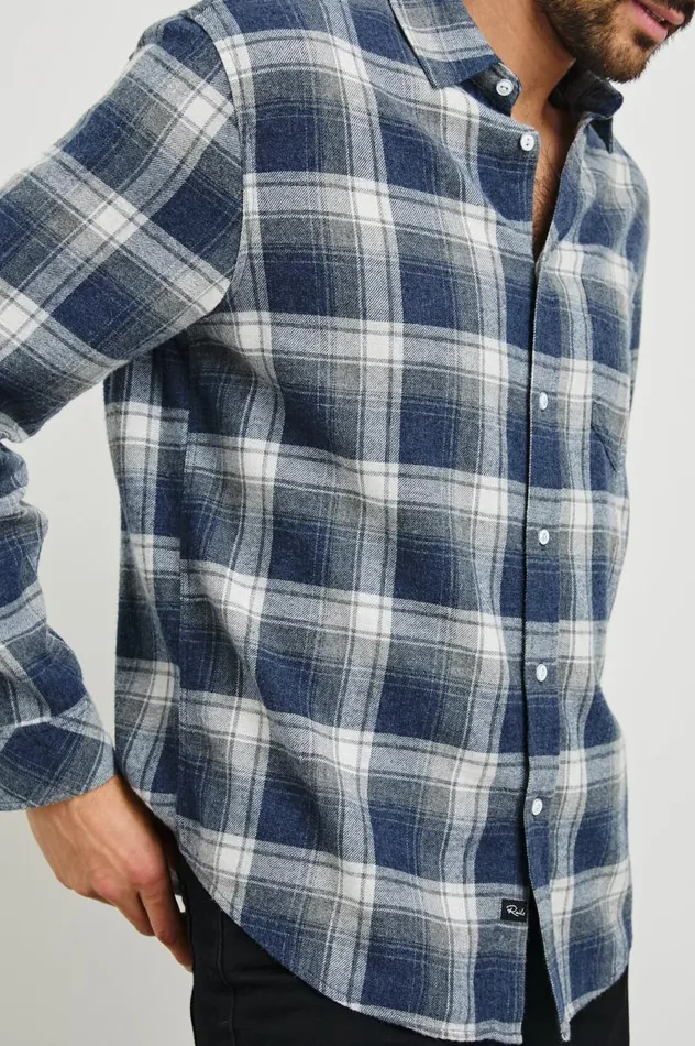 Rails Shirts Men LENNOX SHIRT Charcoal Lapis