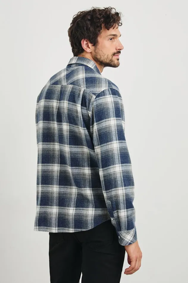 Rails Shirts Men LENNOX SHIRT Charcoal Lapis