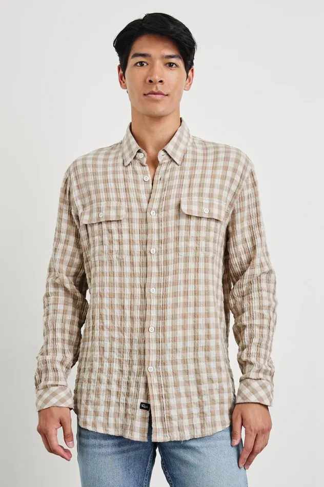 Rails Shirts Men POWELL SHIRT Tumbleweed Dune