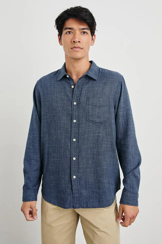 Rails Shirts Men WYATT SHIRT Navy Etch