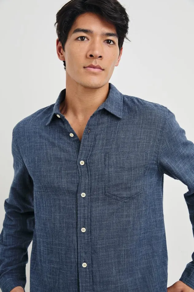 Rails Shirts Men WYATT SHIRT Navy Etch