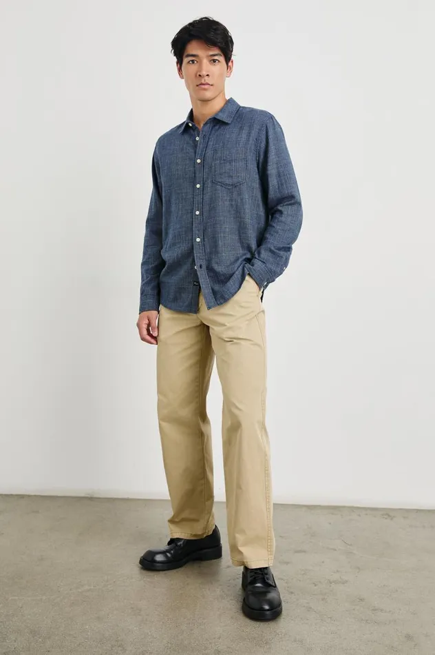 Rails Shirts Men WYATT SHIRT Navy Etch