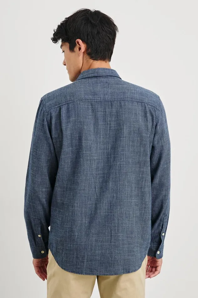 Rails Shirts Men WYATT SHIRT Navy Etch