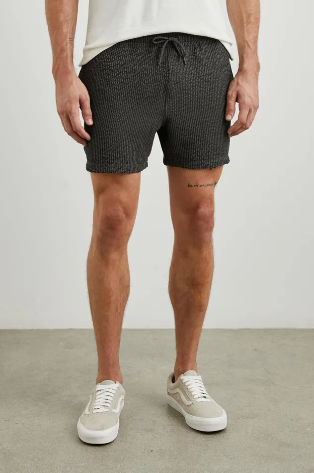 Rails Shorts and Swim Men LA BREA SWIM SHORT Charcoal Seersucker