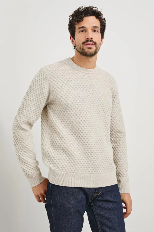 Rails Sweaters Men CARRICK SWEATER Oatmeal Heather