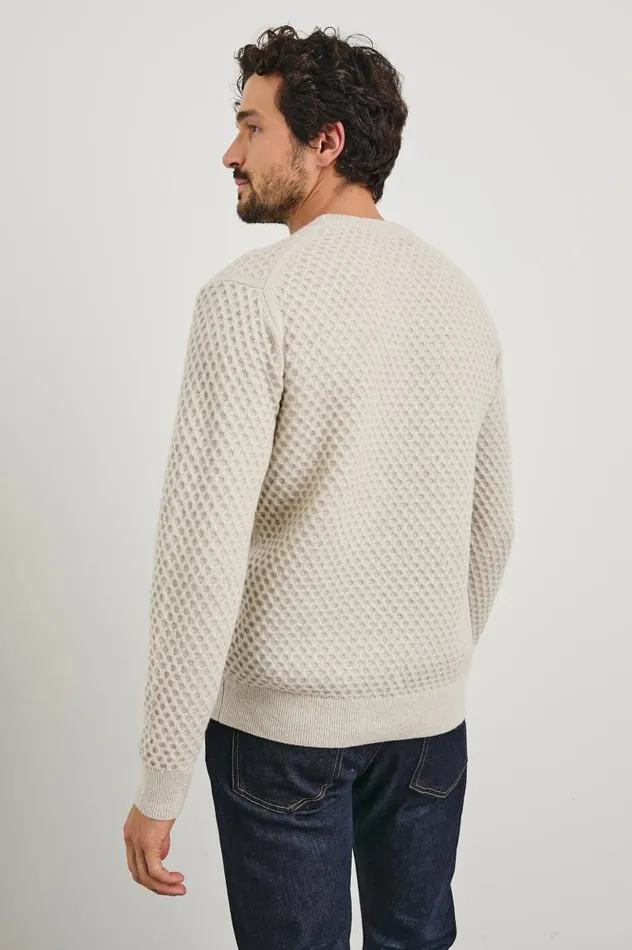 Rails Sweaters Men CARRICK SWEATER Oatmeal Heather